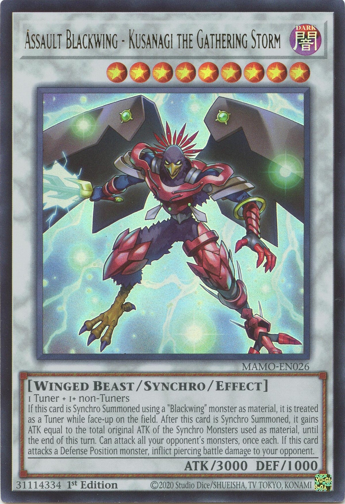 Image for Assault Blackwing - Kusanagi the Gathering Storm (MAMO-EN026) (MAMO) - YuGiOh