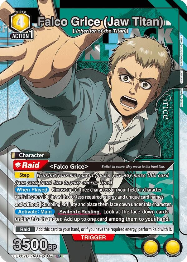 Image for Falco Grice (Jaw Titan) (R*) (UEX07BT/AOT-2-017) (UEX07BT) - Union Arena