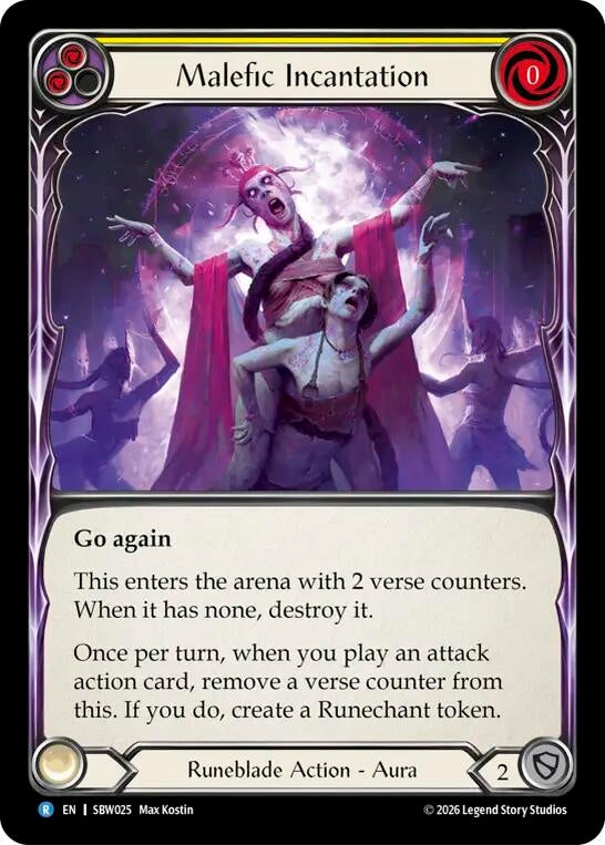 Image for Malefic Incantation (Yellow) (SBW025) (SAT) - Flesh and Blood TCG