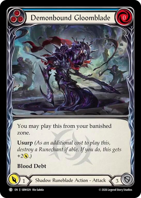 Image for Demonbound Gloomblade (Blue) (SBW029) (SAT) - Flesh and Blood TCG