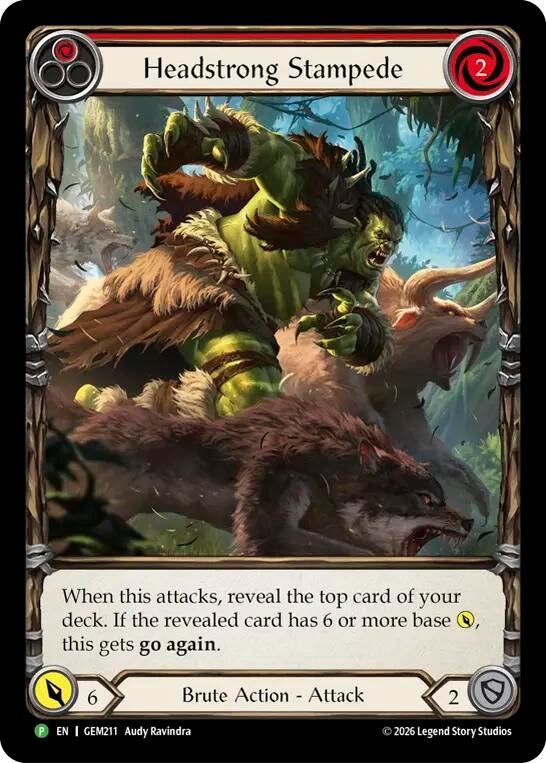 Image for Headstrong Stampede (GEM211) (GEM) - Flesh and Blood TCG