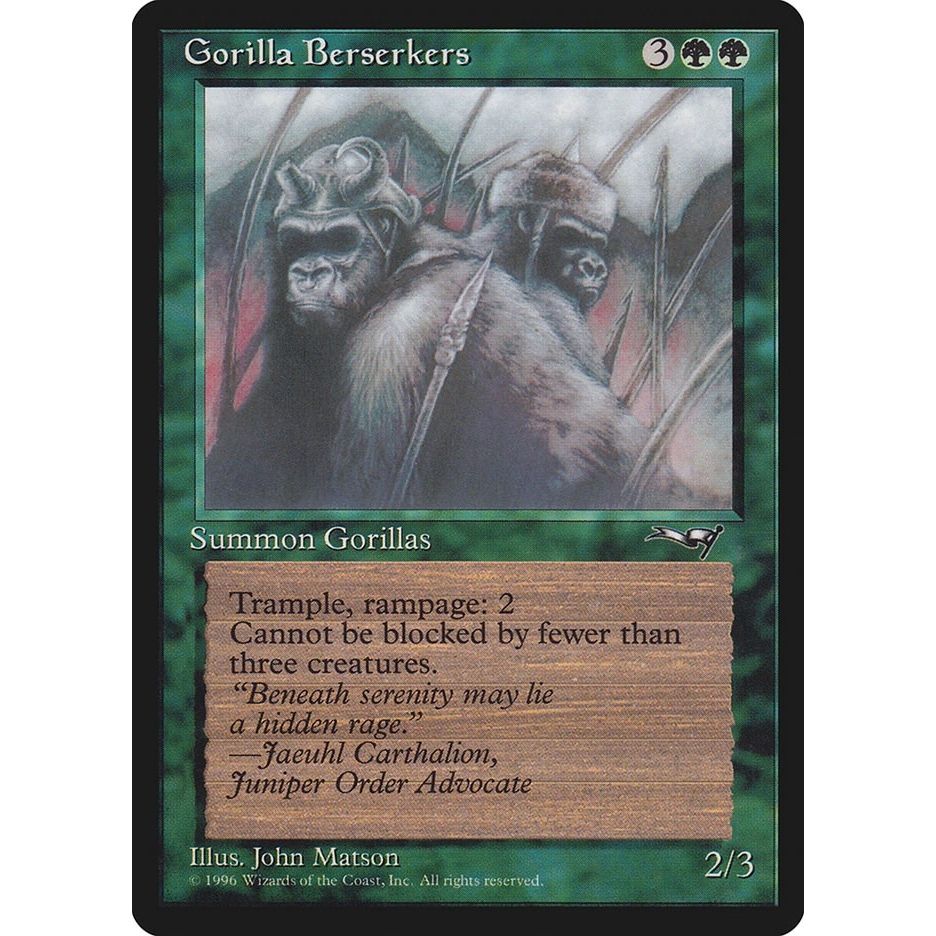 Image for Gorilla Berserkers (Closed Mouth) (76) (ALL) - Magic: The Gathering