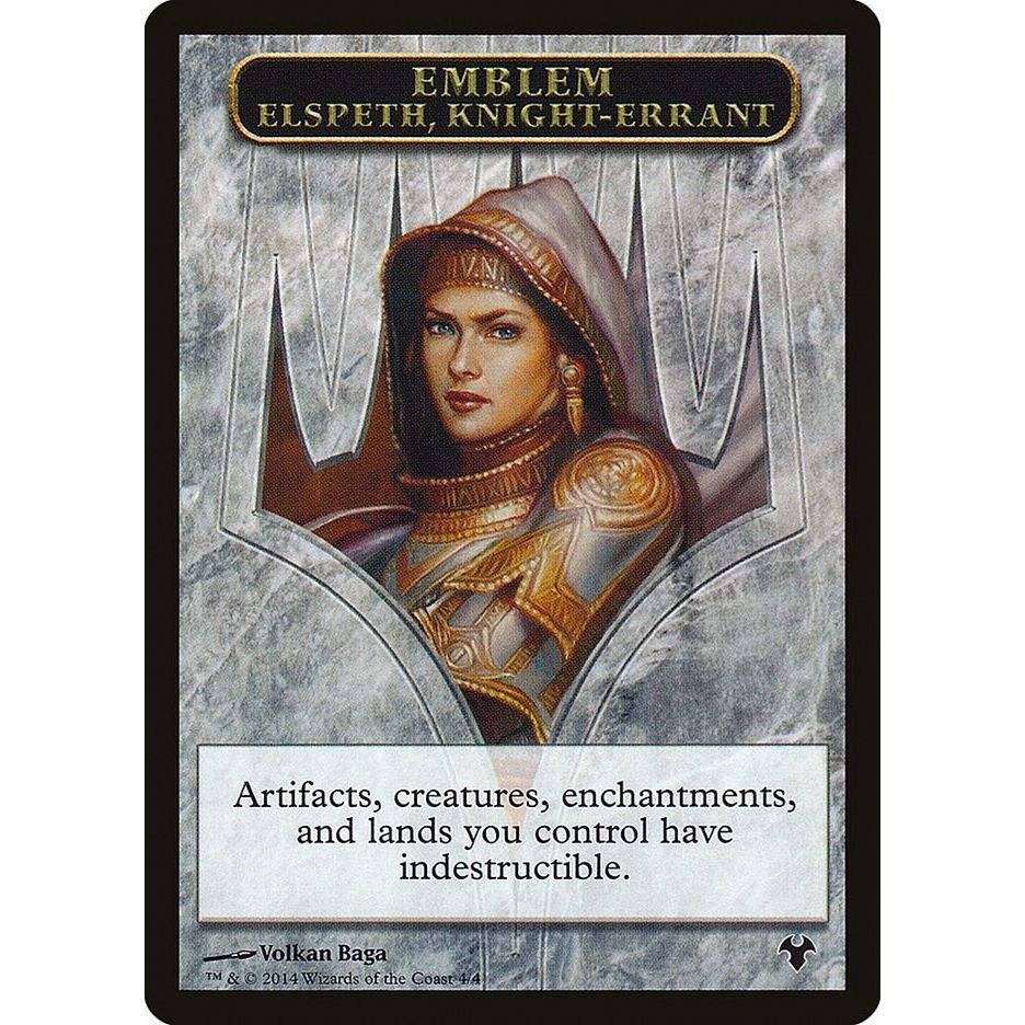 Image for Emblem - Elspeth, Knight-Errant // Soldier Double-Sided Token (4 // 1) (MD1) - Magic: The Gathering