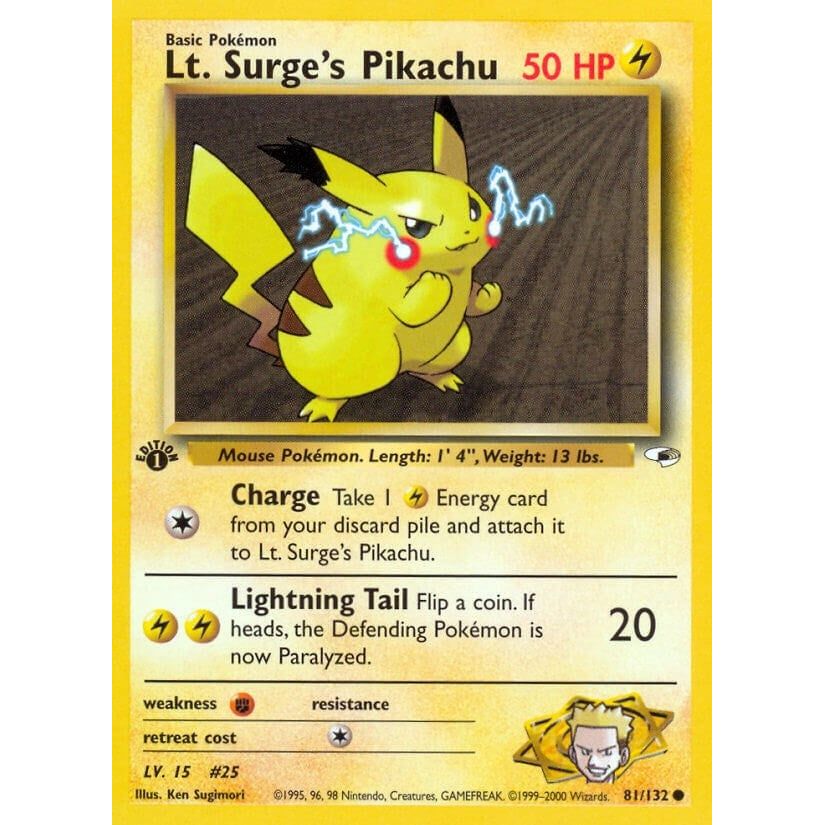 Image for Lt. Surge's Pikachu (081/132) (G1) - Pokemon