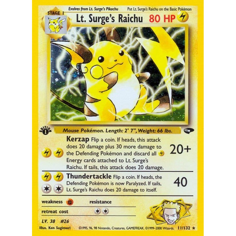 Image for Lt. Surge's Raichu (011/132) (G2) - Pokemon
