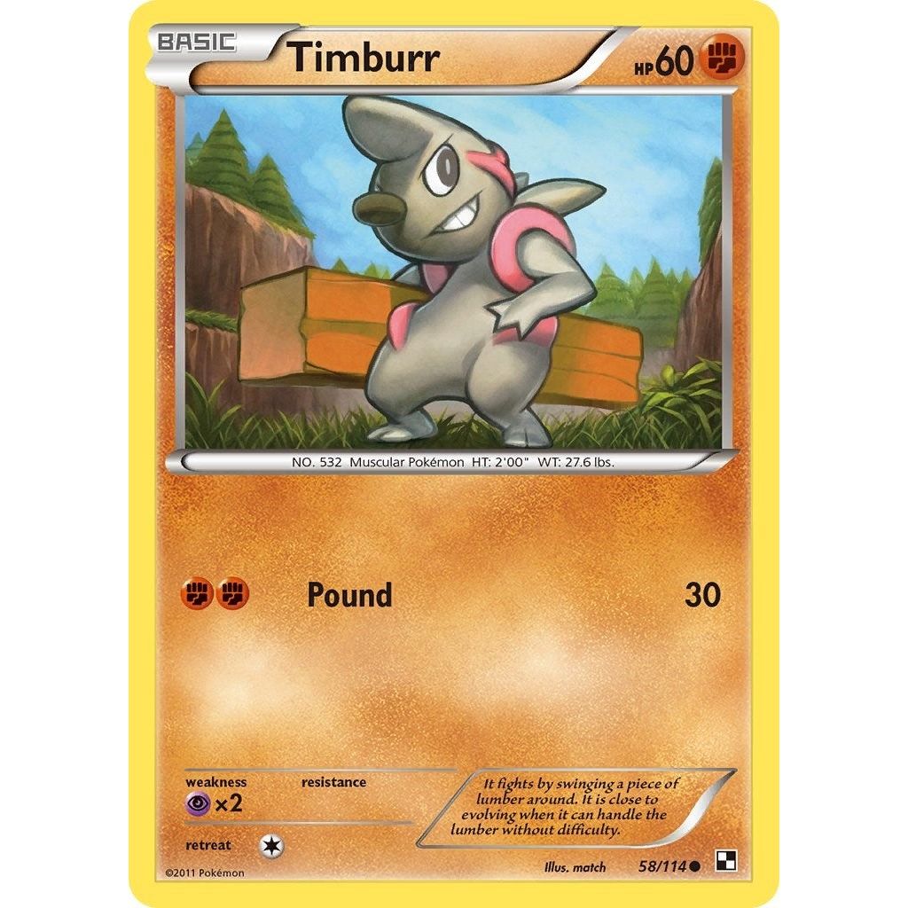 Image for Timburr (58) (58/114) (BLW) - Pokemon