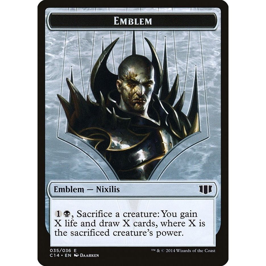 Image for Emblem - Ob Nixilis of the Black Oath // Zombie Double-Sided Token (35 // 16) (C14) - Magic: The Gathering