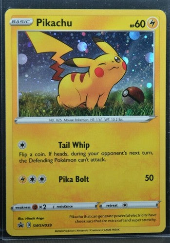 PIKACHU-HOLO '21 GENERAL MILLS 25TH AN. 2020 POKEMON SWSH BLACK STAR PROMO PSA MINT 9