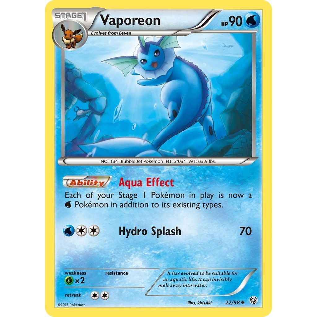 Image for Vaporeon (22/98) (AOR) - Pokemon