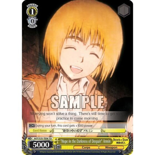 Image for "Hope in the Darkness of Despair" Armin (AOT/S35-TE06 TD) (AOT/S35) - Weiss Schwarz