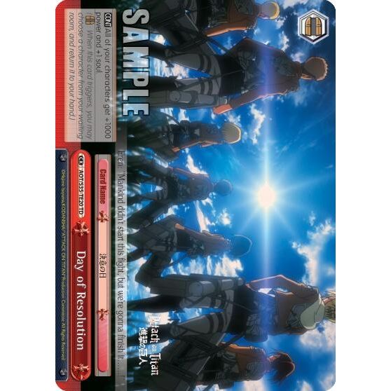 Image for Day of Resolution (AOT/S35-TE20 TD) (AOT/S35) - Weiss Schwarz