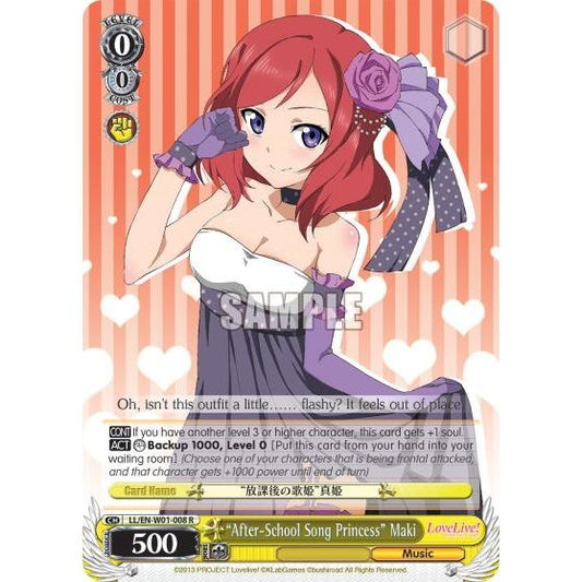 Image for "After-School Song Princess" Maki (LL/EN-W01-008 R) (LL/EN-W01) - Weiss Schwarz
