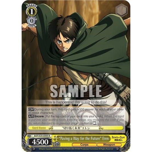 Image for "Paving a Way for the Future" Eren (AOT/S35-E005 R) (AOT/S35) - Weiss Schwarz