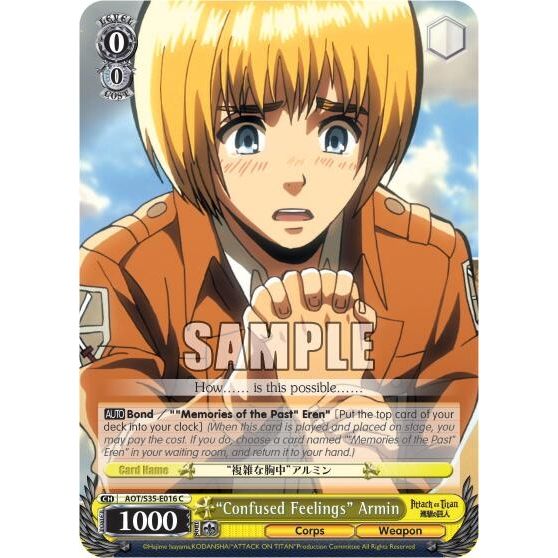 Image for "Confused Feelings" Armin (AOT/S35-E016 C) (AOT/S35) - Weiss Schwarz