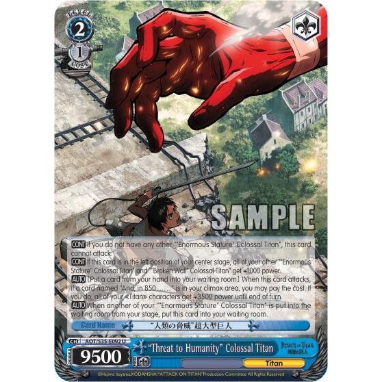 Image for "Threat to Humanity" Colossal Titan (AOT/S35-E092 U) (AOT/S35) - Weiss Schwarz