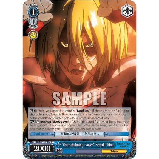 Image for "Overwhelming Power" Female Titan (AOT/S35-E096 C) (AOT/S35) - Weiss Schwarz