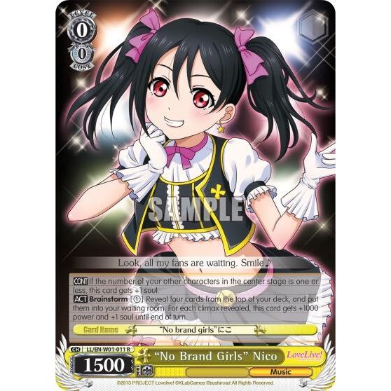 Image for "No Brand Girls" Nico (LL/EN-W01-011 R) (LL/EN-W01) - Weiss Schwarz