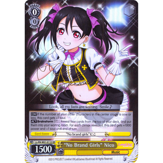 Image for "No Brand Girls" Nico (XR) (LL/EN-W01-011X XR) (LL/EN-W01) - Weiss Schwarz