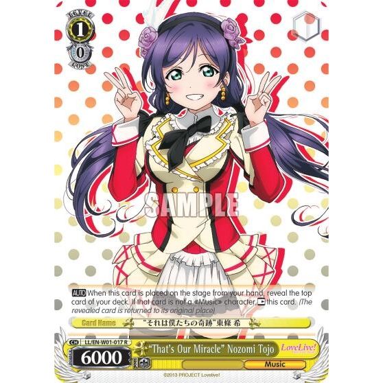 Image for "That's Our Miracle" Nozomi Tojo (LL/EN-W01-017 R) (LL/EN-W01) - Weiss Schwarz