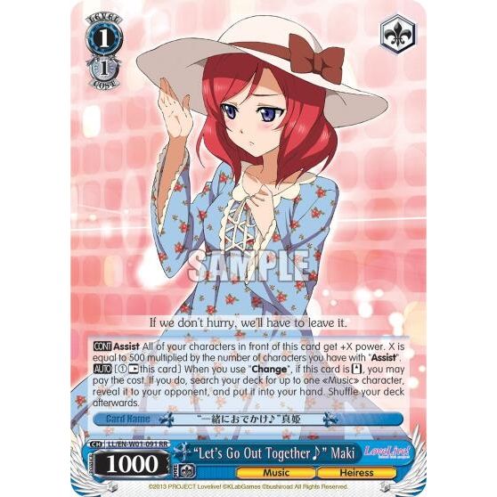 Image for "Let's Go Out Together~" Maki (LL/EN-W01-091 RR) (LL/EN-W01) - Weiss Schwarz