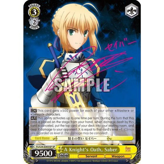 Image for A Knight's Oath, Saber (SP) (FS/S34-E003SP SP) (FS/S34) - Weiss Schwarz