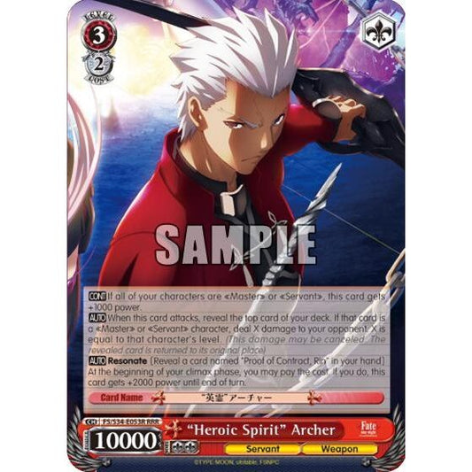 Image for "Heroic Spirit" Archer (RRR) (FS/S34-E053R RRR) (FS/S34) - Weiss Schwarz