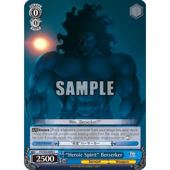 Image for "Heroic Spirit" Berserker (FS/S34-E089 C) (FS/S34) - Weiss Schwarz