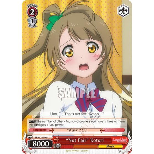 Image for "Not Fair" Kotori (LL/W24-E061 U) (LL/W24) - Weiss Schwarz