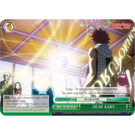 Image for DEAR KABY (FT/EN-S02-T09 TD) (FT/EN-S02) - Weiss Schwarz