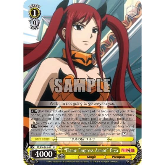 Image for "Flame Empress Armor" Erza (FT/EN-S02-011 U) (FT/EN-S02) - Weiss Schwarz