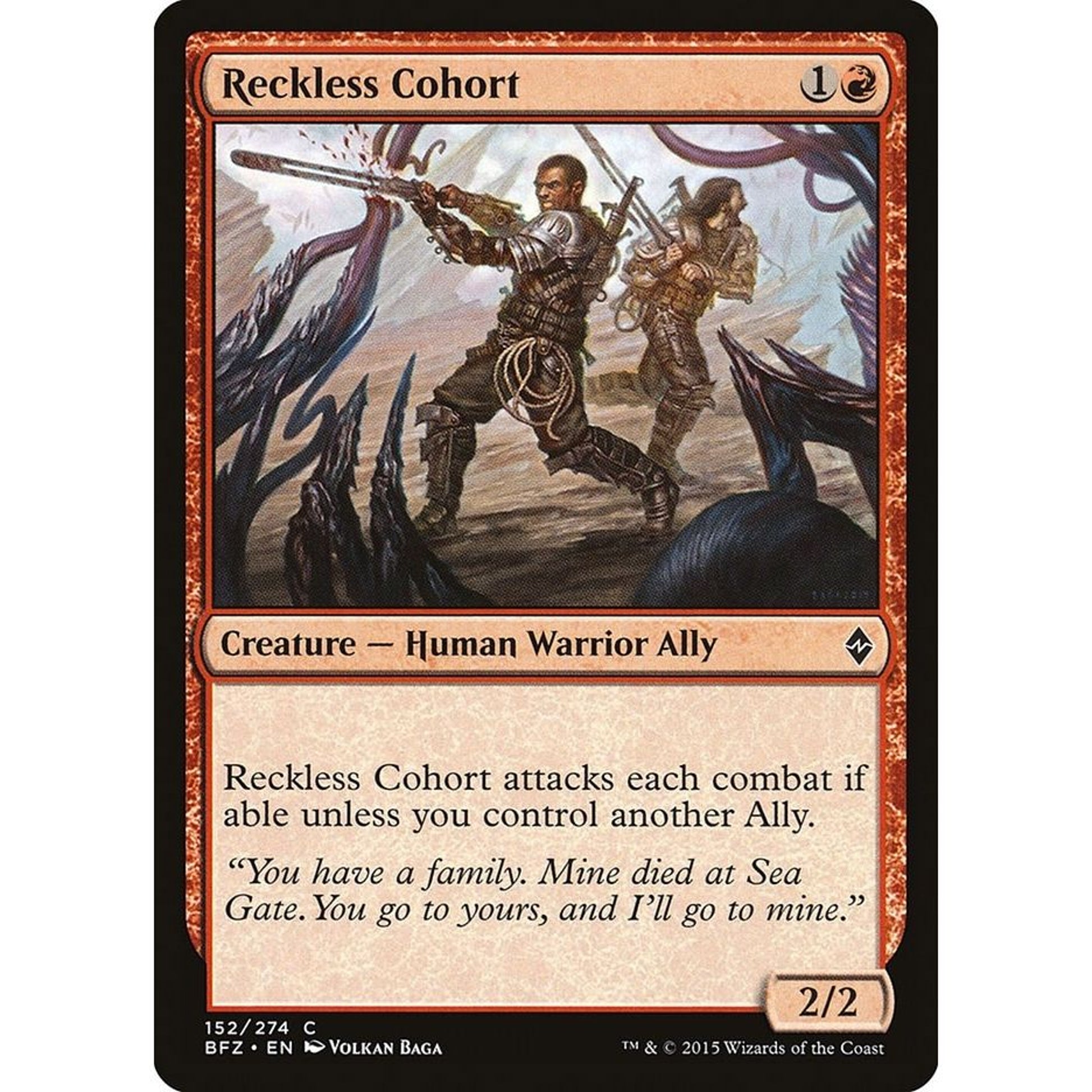 Image for Reckless Cohort (152) (BFZ) - Magic: The Gathering