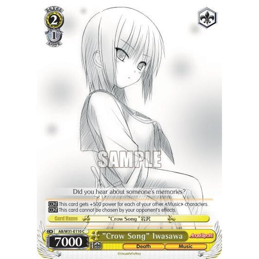 Image for "Crow Song" Iwasawa (AB/W31-E110 C) (AB/W31) - Weiss Schwarz