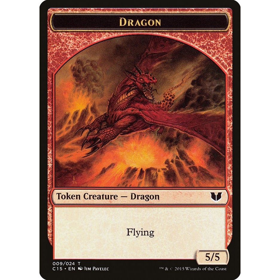 Image for Dragon // Dragon Double-Sided Token (9 // 9) (C15) - Magic: The Gathering