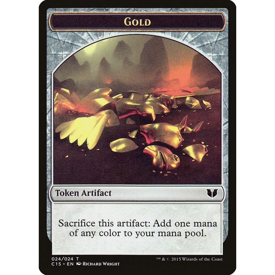 Image for Gold // Knight (Vigilance) Double-Sided Token (24 // 5) (C15) - Magic: The Gathering