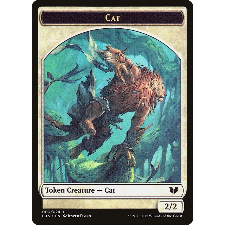 Image for Cat // Zombie Double-Sided Token (3 // 8) (C15) - Magic: The Gathering
