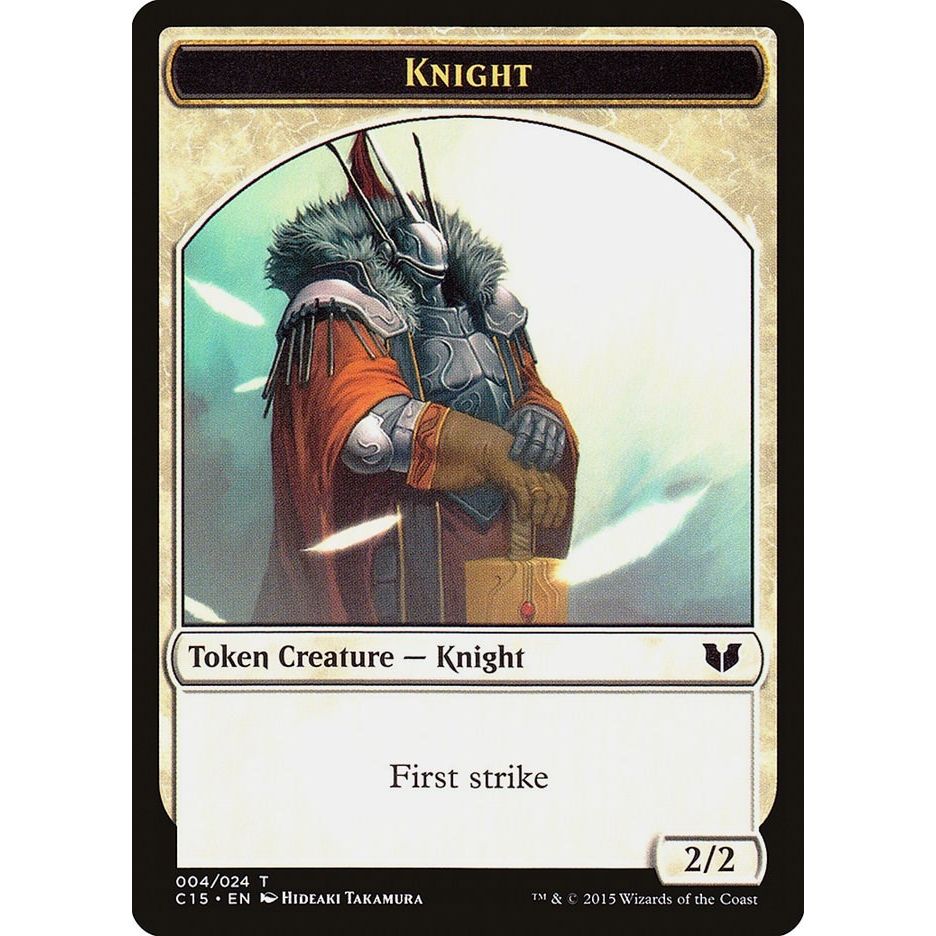 Image for Knight (First Strike) // Elemental Shaman Double-Sided Token (4 // 10) (C15) - Magic: The Gathering