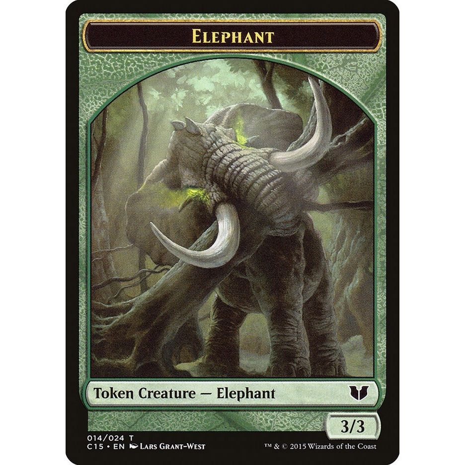 Image for Elephant // Saproling Double-Sided Token (14 // 16) (C15) - Magic: The Gathering