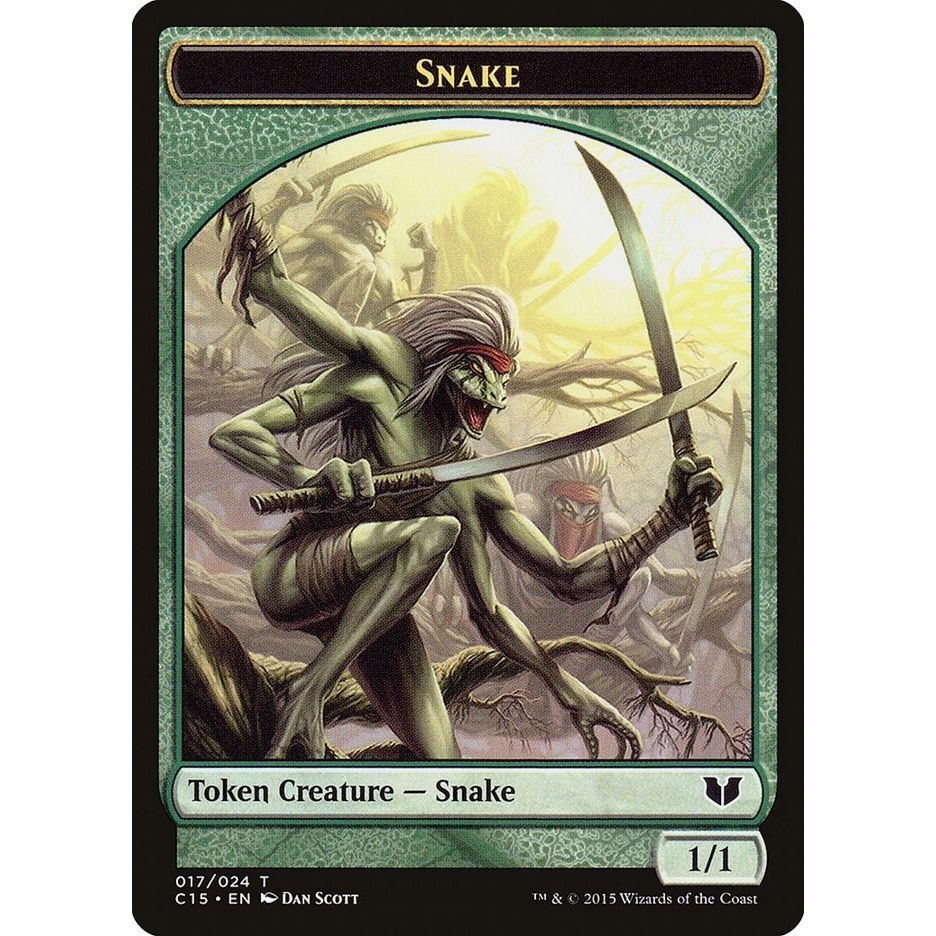 Image for Snake (017) // Saproling Double-Sided Token (17 // 16) (C15) - Magic: The Gathering