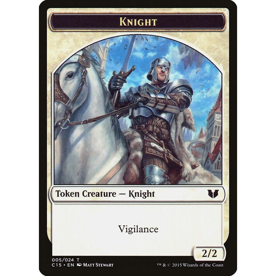 Image for Knight (005) // Spirit (023) Double-Sided Token (5 // 23) (C15) - Magic: The Gathering