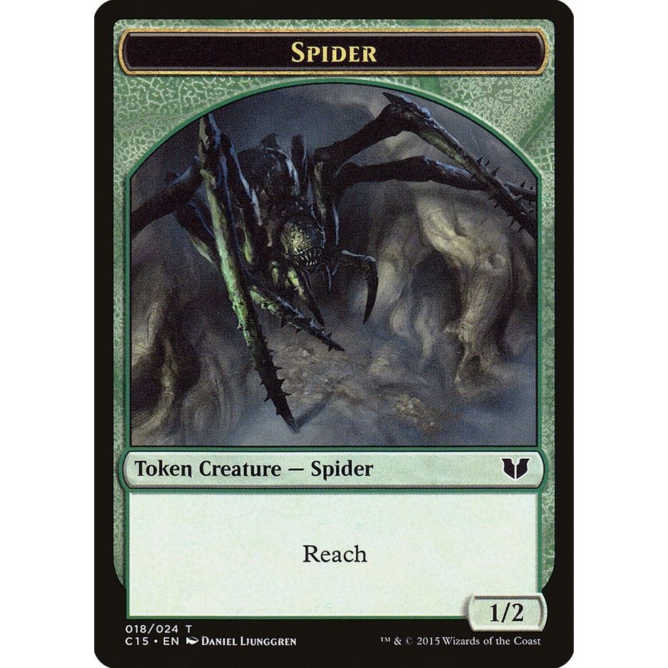 Image for Spider // Wolf Double-Sided Token (18 // 19) (C15) - Magic: The Gathering