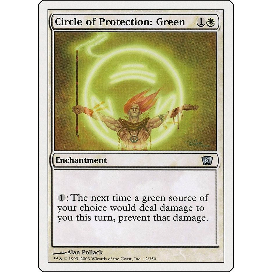 Image for Circle of Protection: Green (12) (8ED) - Magic: The Gathering