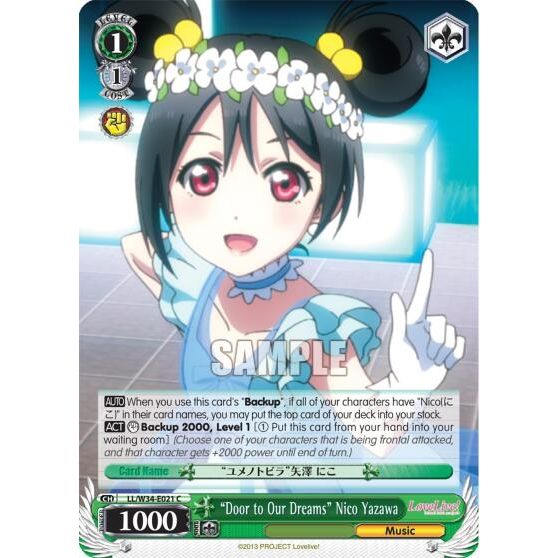 Image for "Door to Our Dreams" Nico Yazawa (LL/W34-E021 C) (LL/W34) - Weiss Schwarz