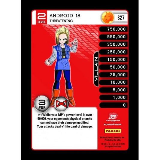 Image for Android 18 - Threatening (High Tech Foil) (S27) (EVO) - Dragon Ball Z TCG