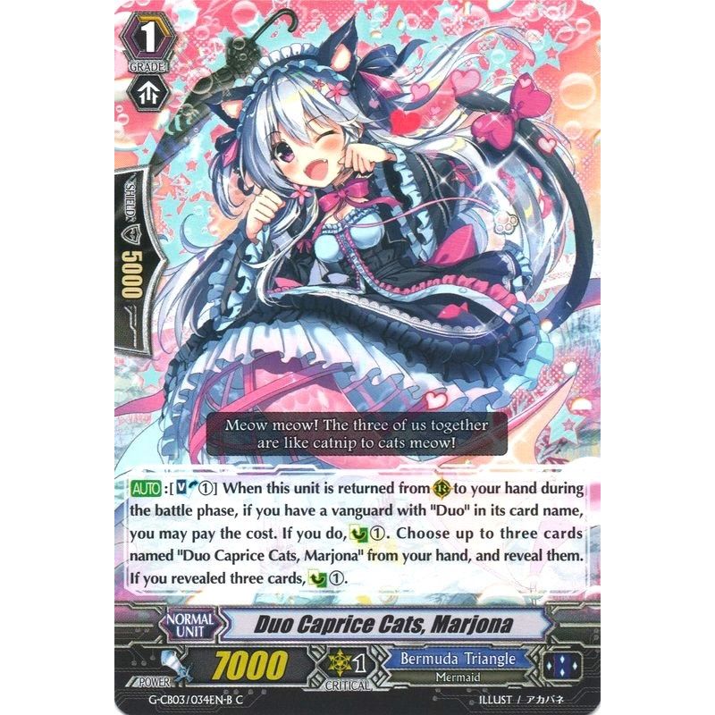 Image for Duo Caprice Cats, Marjona (Black) (G-CB03/034EN B) (G-CB03) - Cardfight Vanguard