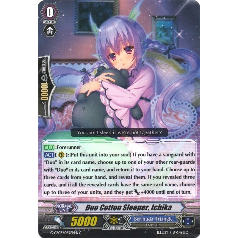 Image for Duo Cotton Sleeper, Ichika (Black) (G-CB03/039EN B) (G-CB03) - Cardfight Vanguard