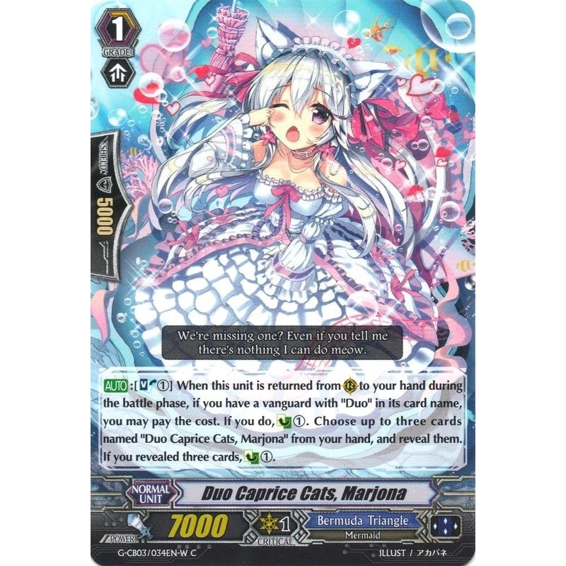 Image for Duo Caprice Cats, Marjona (White) (G-CB03/034EN W) (G-CB03) - Cardfight Vanguard