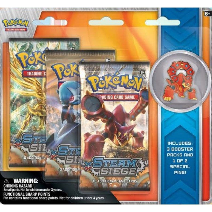 Image for Steam Siege Collectible Pin 3 Pack Blister [Volcanion] - Pokemon