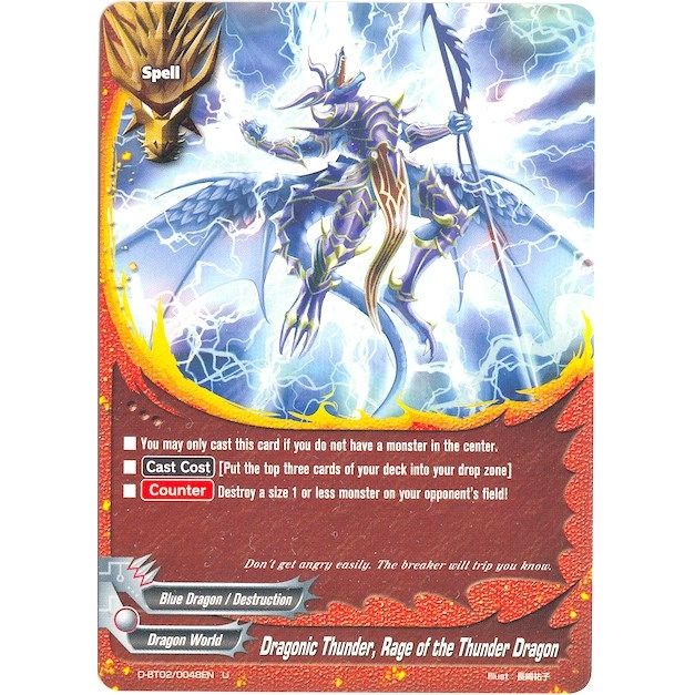 Image for Dragonic Thunder, Rage of the Thunder Dragon (D-BT02/0048EN) (D-BT02) - Future Card BuddyFight
