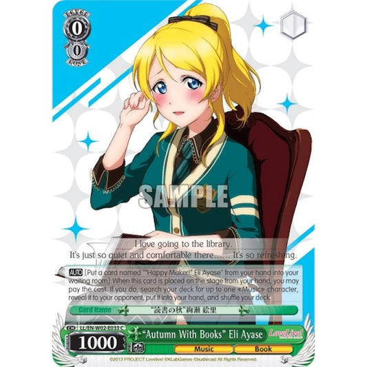 Image for "Autumn With Books" Eli Ayase (LL/EN-W02-E033 C) (LL/EN-W02) - Weiss Schwarz