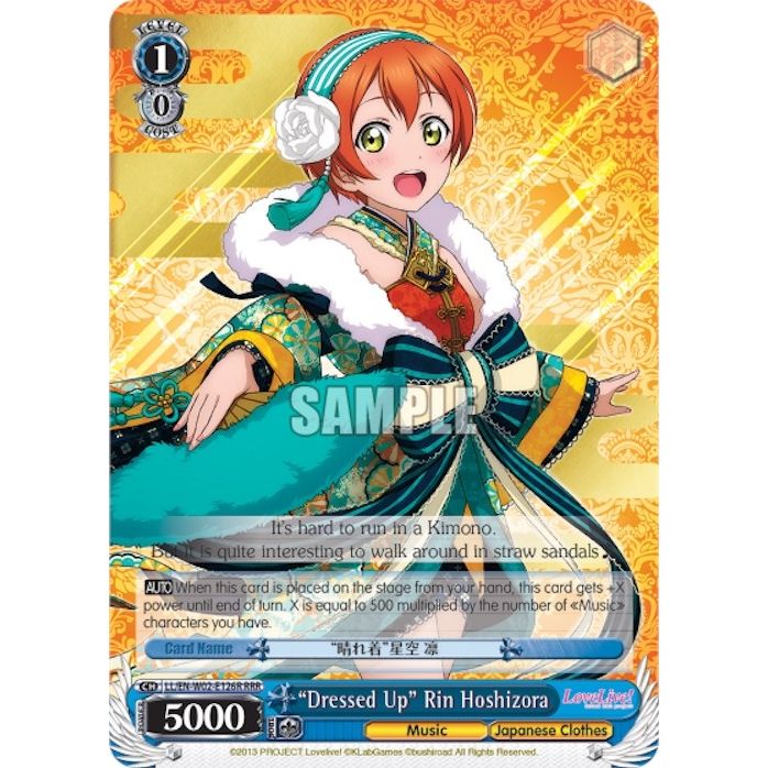 Image for "Dressed Up" Rin Hoshizora (RRR) (LL/EN-W02-E126R RRR) (LL/EN-W02) - Weiss Schwarz